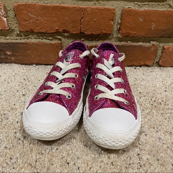 pink sparkly converse sneakers